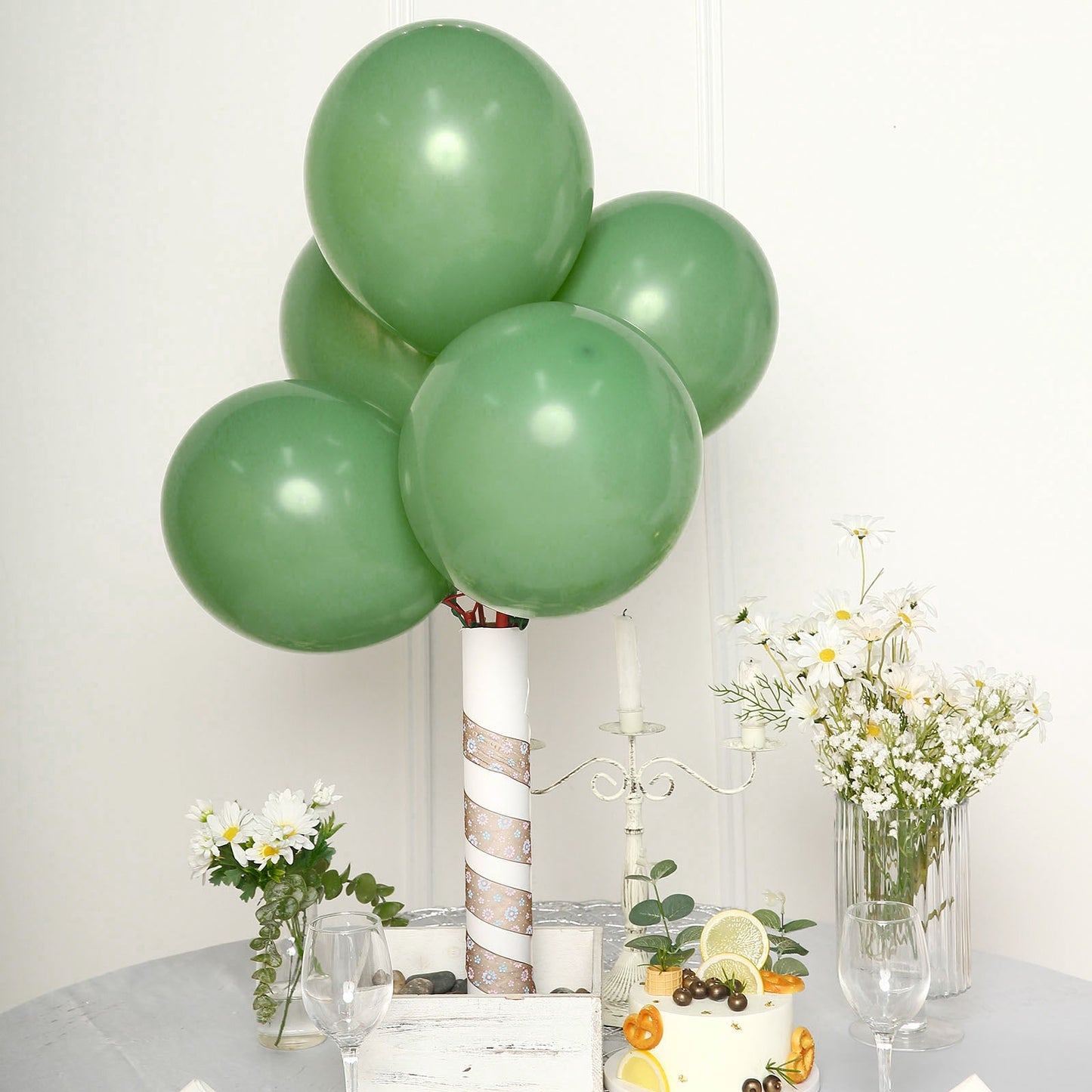 25 Pack | 12" Matte Pastel Dusty Sage Green Helium/Air Latex Party Balloons
