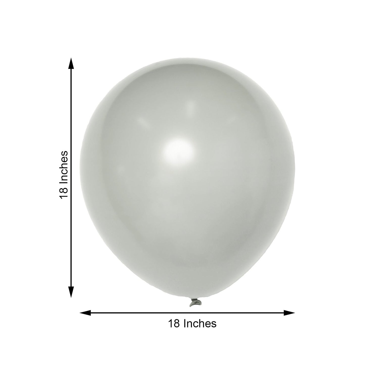 10 Pack | 18inch Matte Pastel Silver Helium or Air Latex Party Balloons
