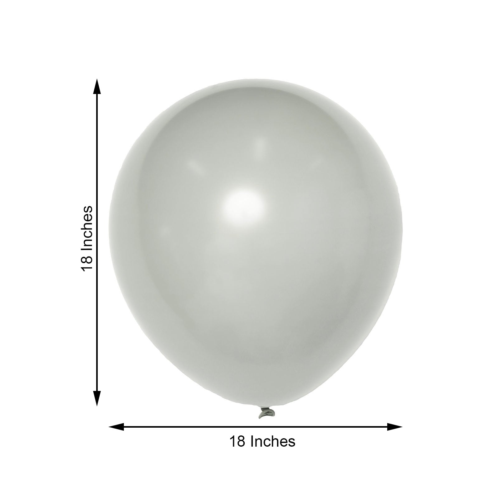 10 Pack | 18inch Matte Pastel Silver Helium or Air Latex Party Balloons