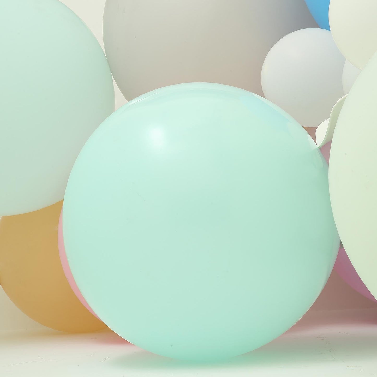 32" Large Matte Pastel Seafoam Balloons in a cluster.