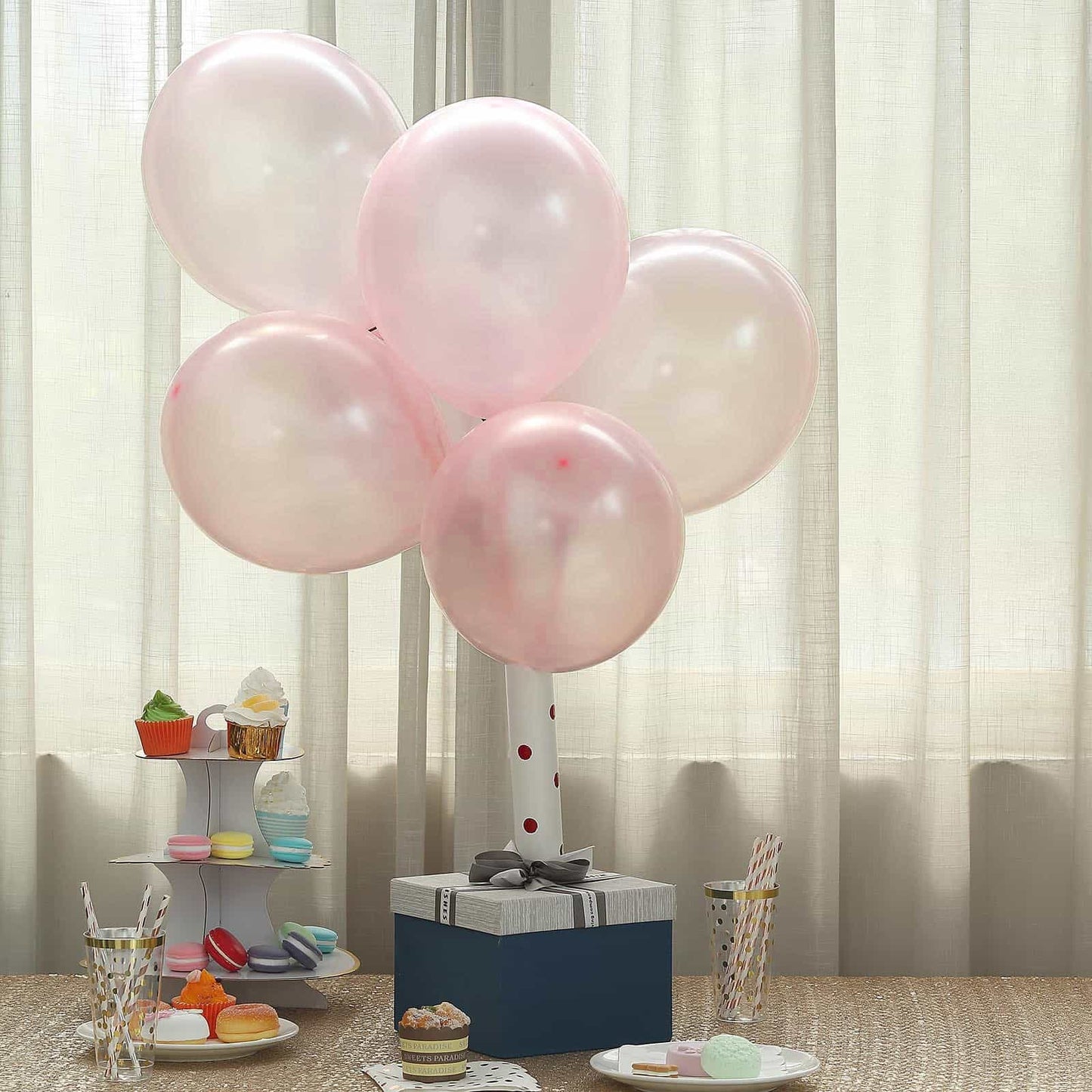 12" Shiny Pearl Blush Balloons for celebrations and events.