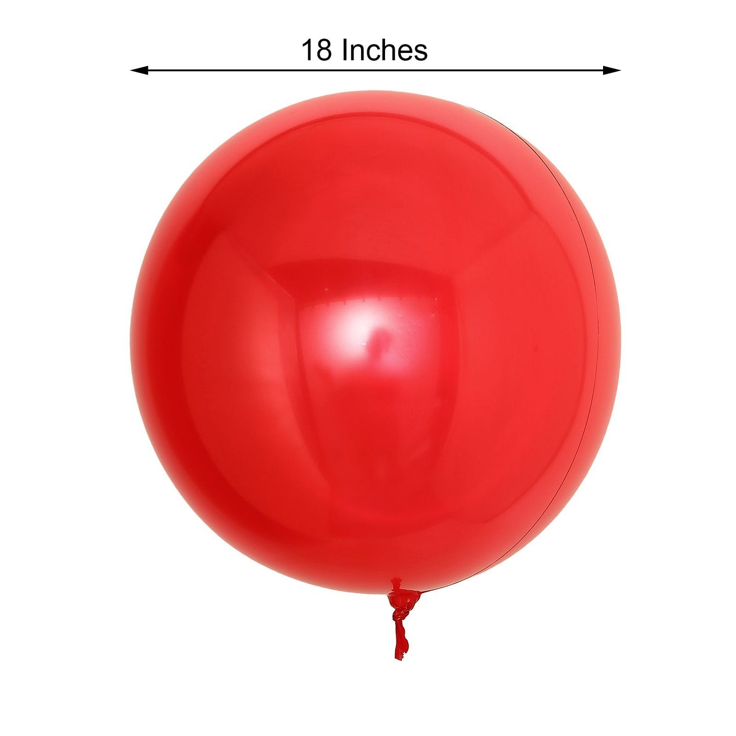 18" shiny red reusable UV protected vinyl balloon.