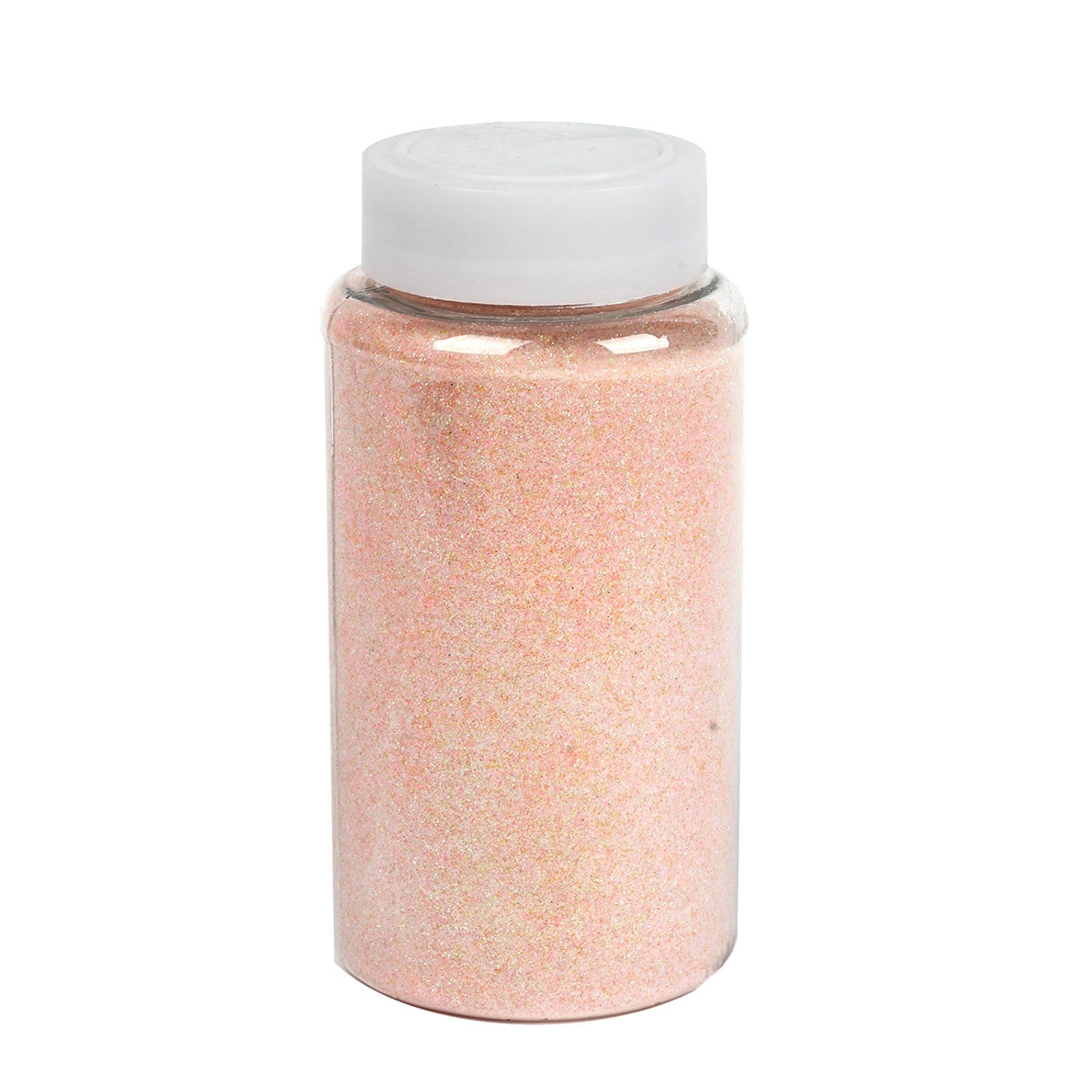 Extra fine pink glitter in a 1 lb bottle for DIY arts and crafts.