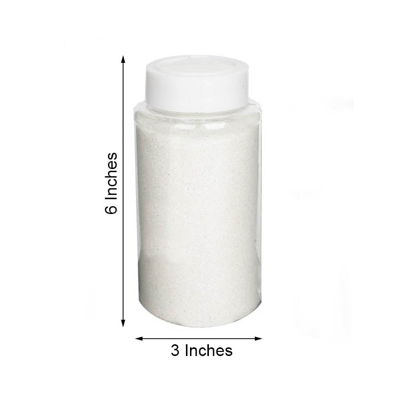 Nontoxic white extra fine glitter in a 1 lb bottle.