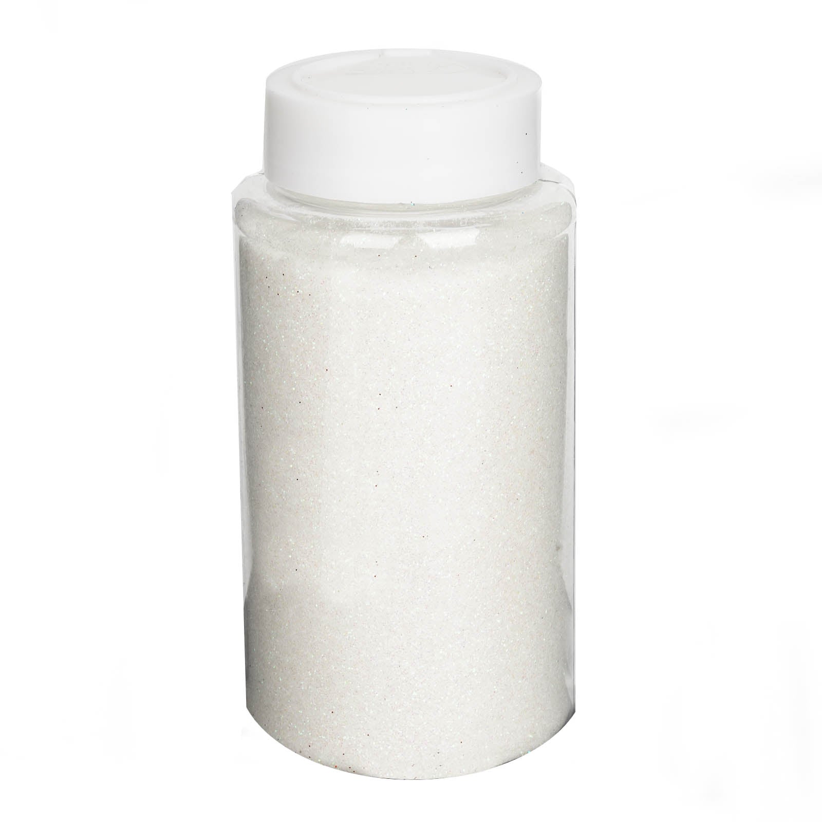 Nontoxic white extra fine glitter in a 1 lb bottle.