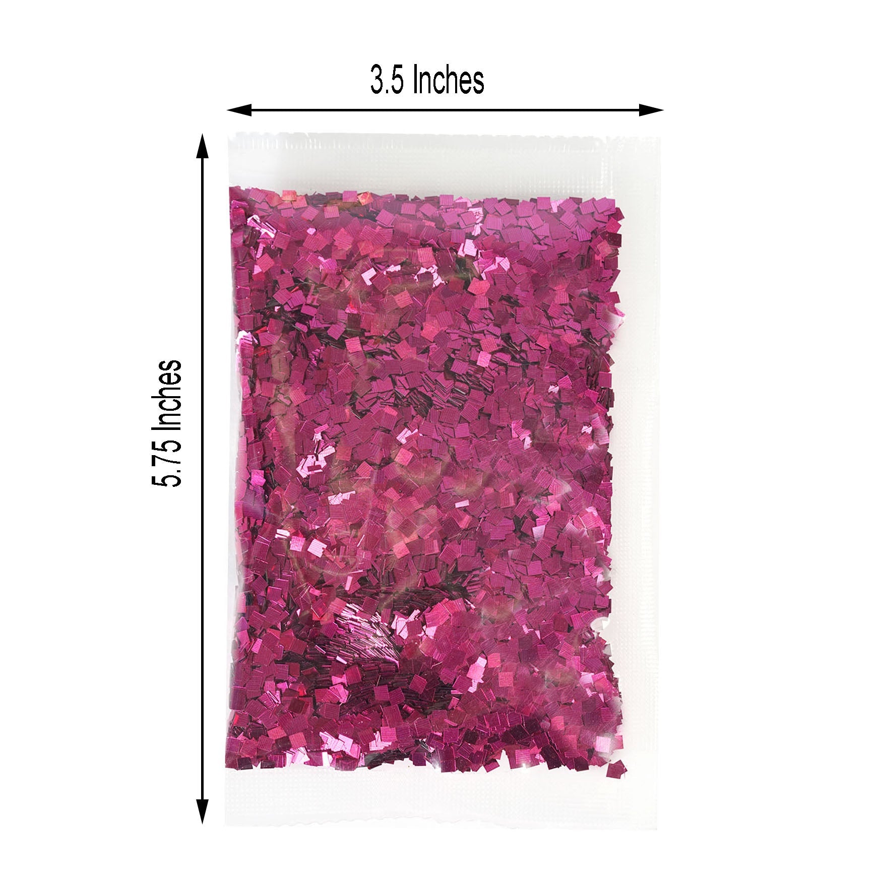 Metallic hot pink chunky confetti glitter in a 50g bag for arts and crafts.