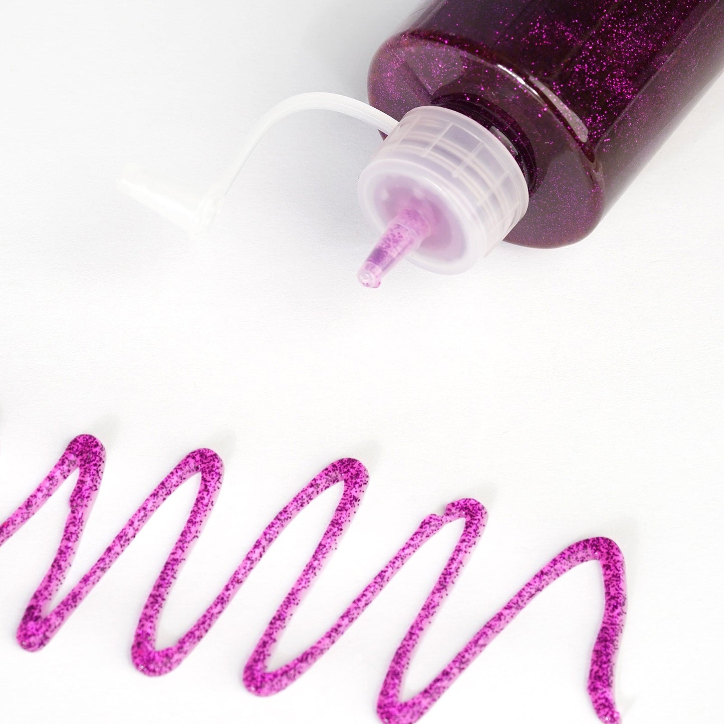 Metallic purple glitter glue for arts and crafts, perfect for DIY projects.