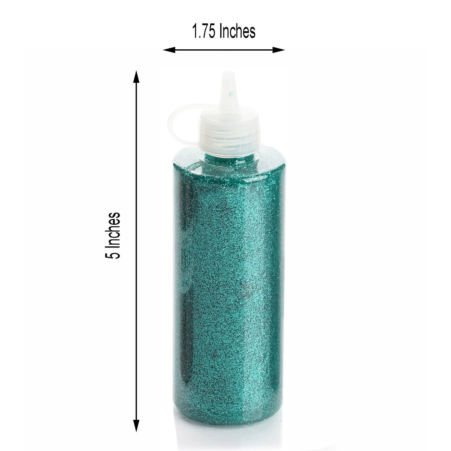 Metallic turquoise glitter glue bottle for arts and crafts.