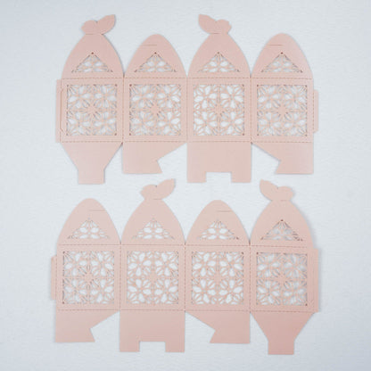 Blush butterfly top laser cut favor candy gift boxes, 25 pack.