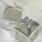 Silver butterfly top laser cut lace favor candy gift boxes.