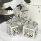 Silver butterfly top laser cut lace favor candy gift boxes.
