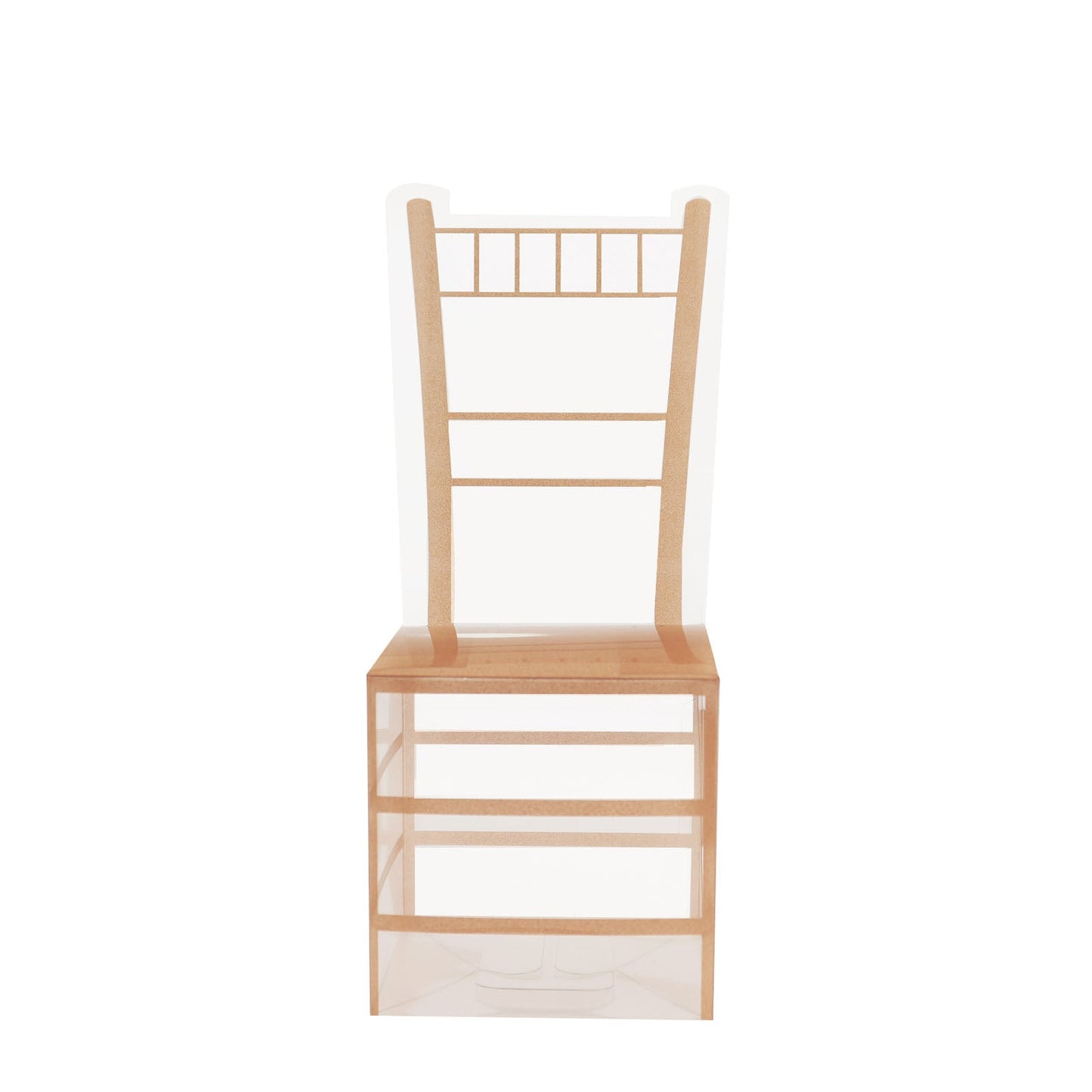 Clear and gold Chiavari chair-shaped candy gift box, 2"x5".