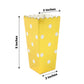 Gold polka dot popcorn favor box, 5 inches tall, perfect for parties.