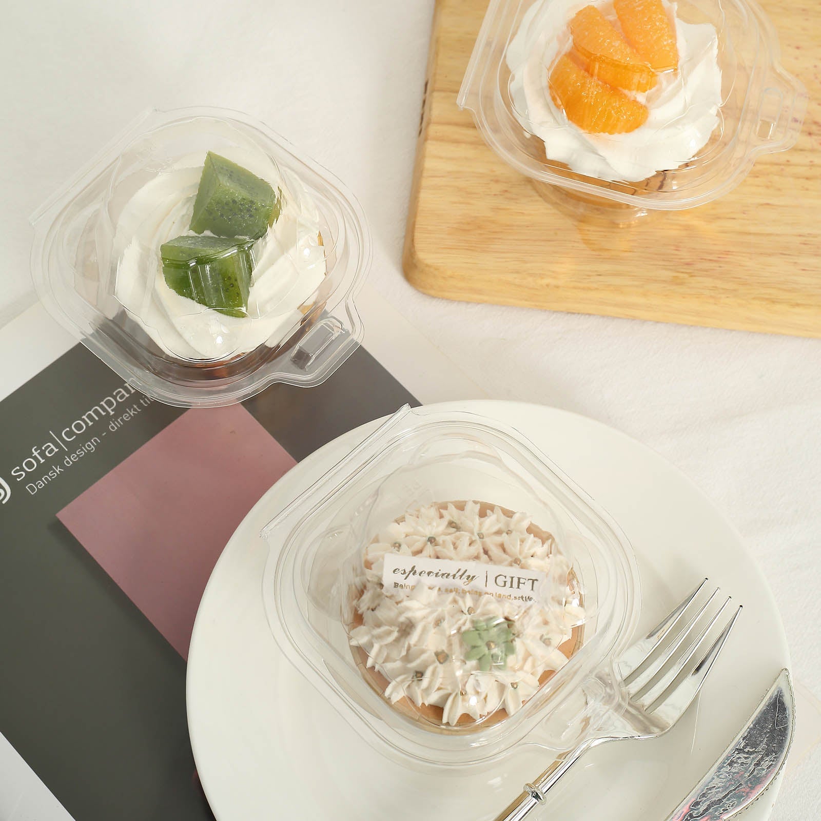 25 Pack | 4inch Clear Plastic Individual Cupcake Boxes With Dome Lid