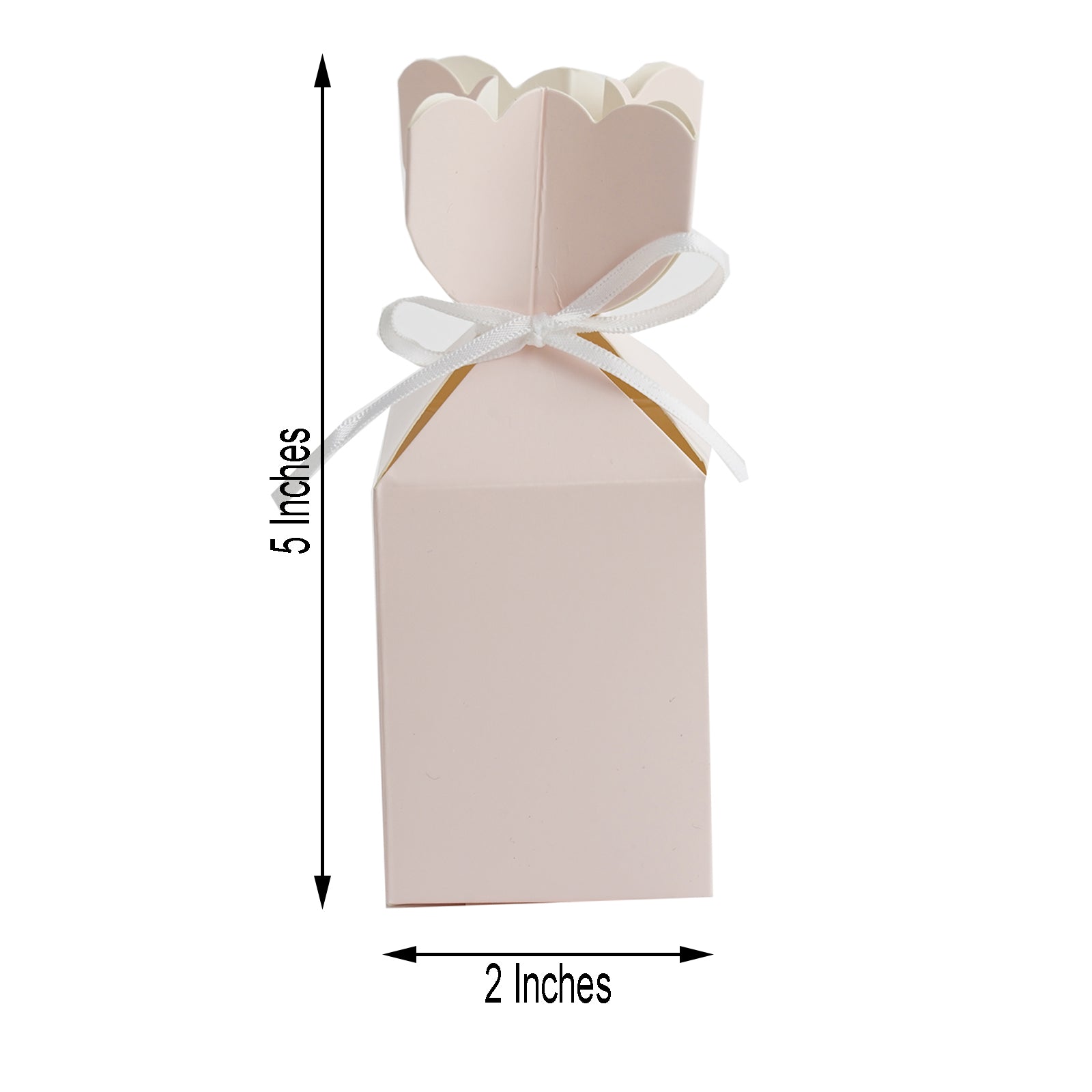 blush floral satin ribbon party favor candy gift box in light pink