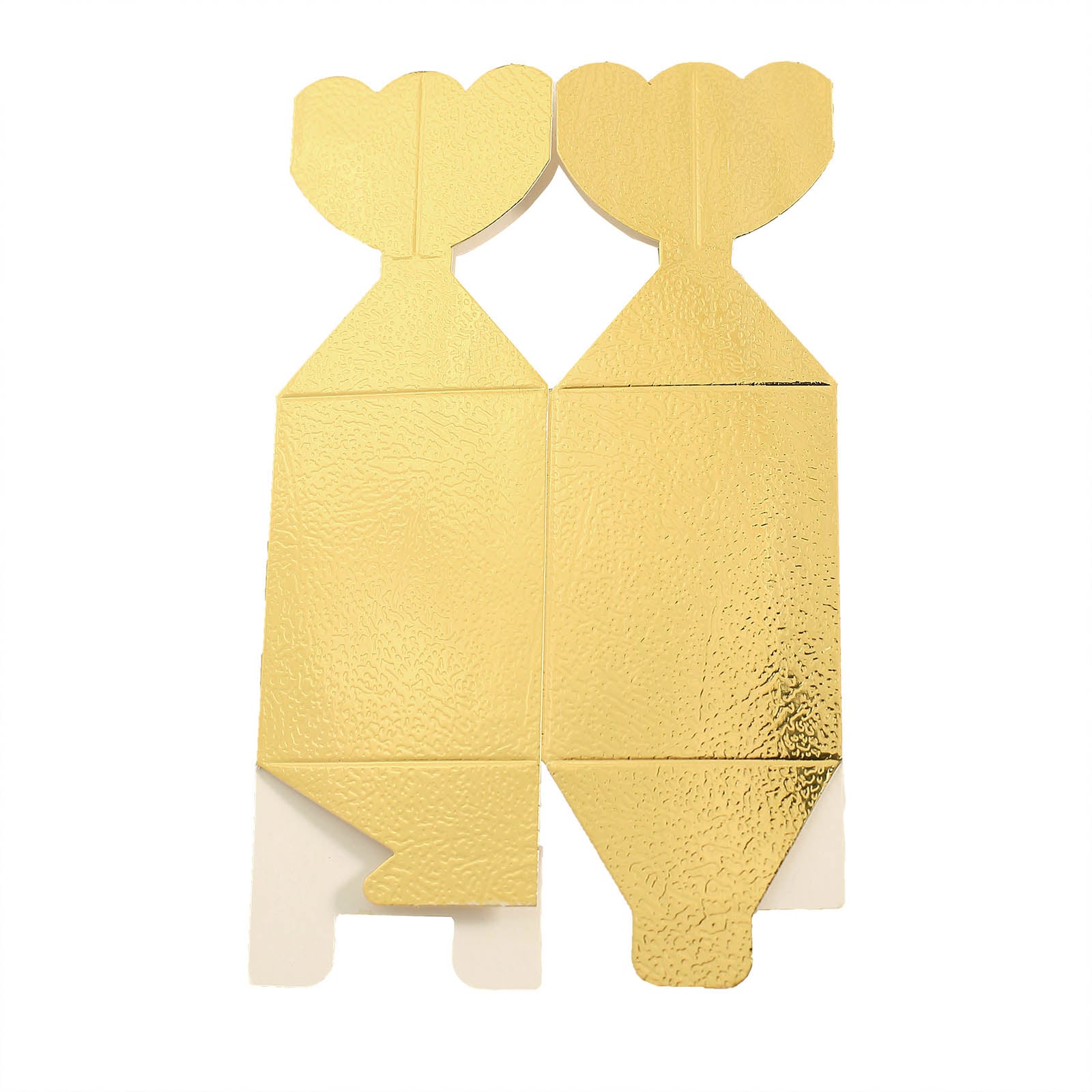 Gold satin ribbon party favor candy gift boxes in a 25 pack.