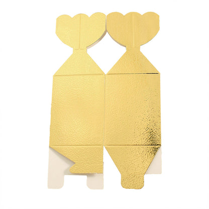 Gold satin ribbon party favor candy gift boxes in a 25 pack.