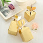 Gold floral top satin ribbon party favor candy gift boxes.