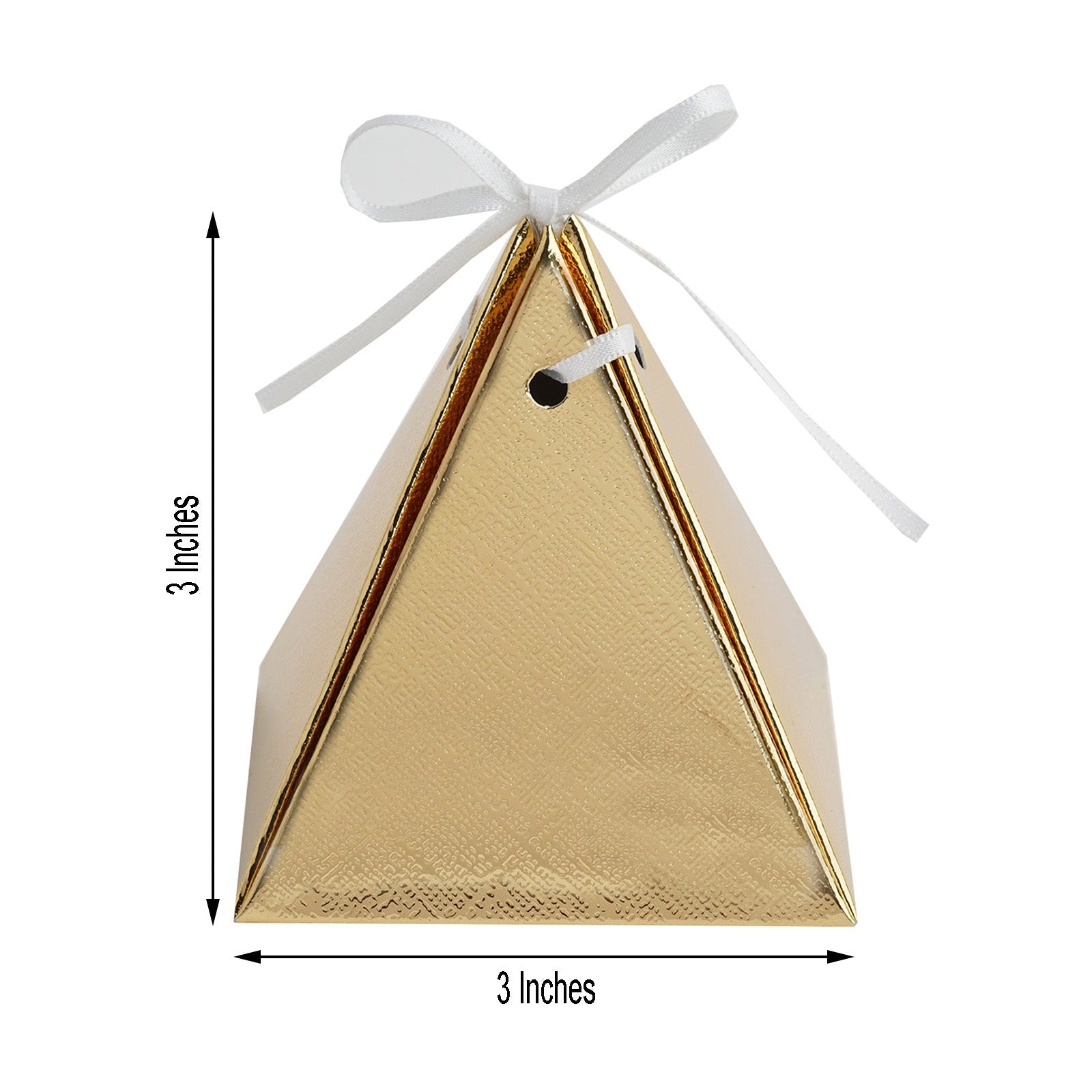 Candy Gift Pyramid Shaped Gold Favor Box 25 Pack