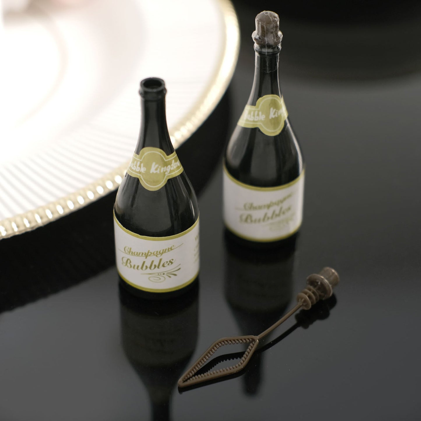 24 Pack | Mini 4Inch Champagne Bottle Event Favor Bubbles, Wedding Shower Bubbles
