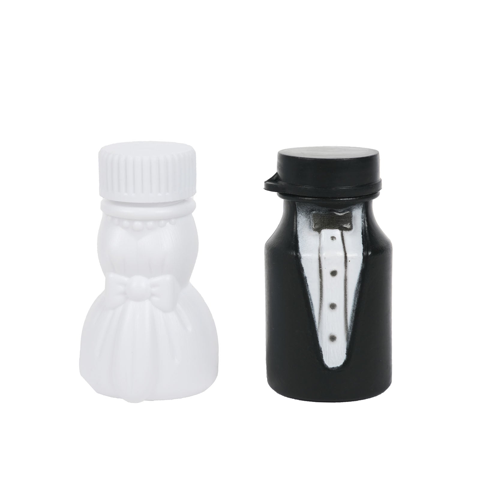 24 Pack Of 2 Inch Bride And Groom Shaped Soap Bubble Bottles For Favors#whtbkgd