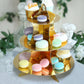 14" 3-Tier Metallic Gold Cardboard Cupcake Dessert Stand Treat Tower