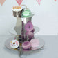 14 Inch 3 Tier Metallic Silver Cardboard Dessert Stand Treat Tower