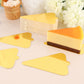 Mini gold triangle dessert slice paper trays with cake slice, 50 pack.