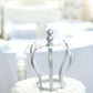 Matte silver metal royal crown cake topper for wedding decor