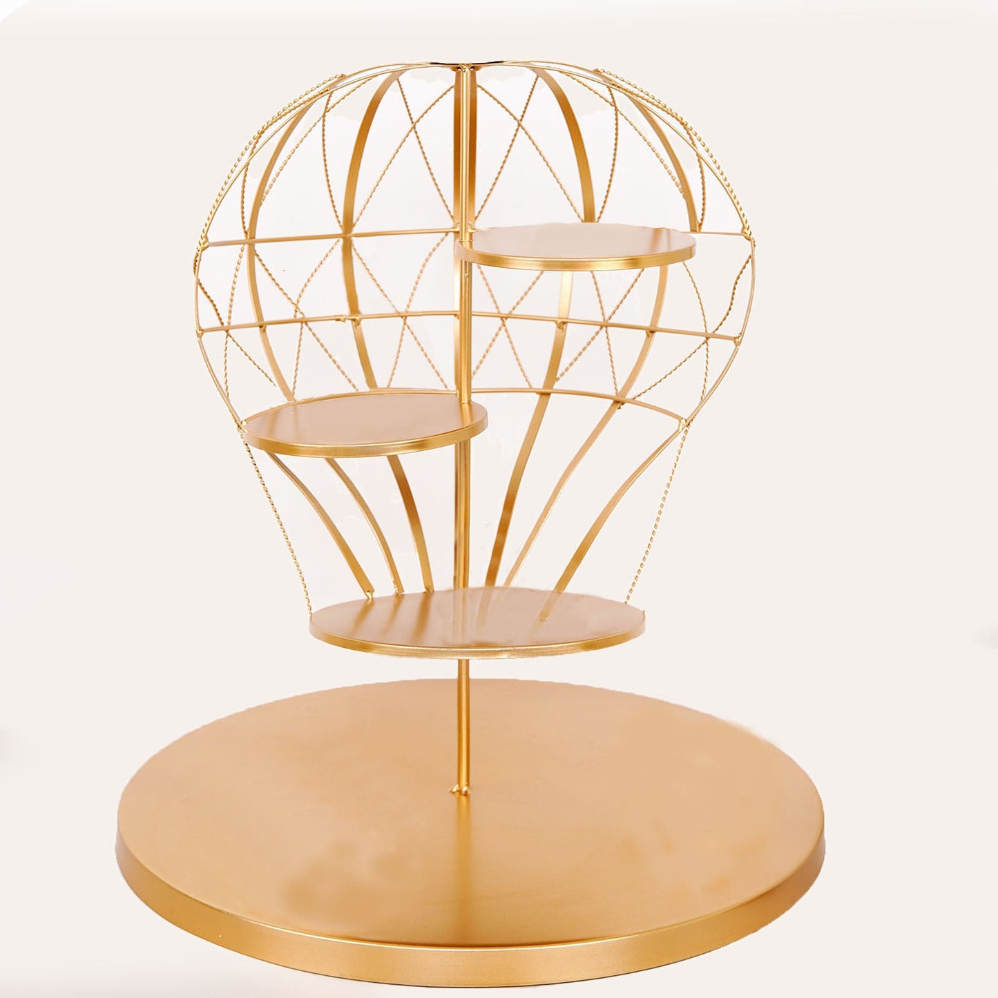 Hot Air Balloon Cupcake Stand Metal 4 Tier Gold 19 Inch#whtbkgd
