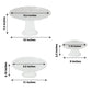 Clear stackable cupcake pedestal display stands in white, sizes 9", 11", and 15".