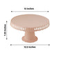 Blush round footed reusable plastic pedestal cake stand, 13 inches.