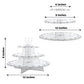 Clear 3-tier round cake pop holder with floral cut rims, 12 inches tall.