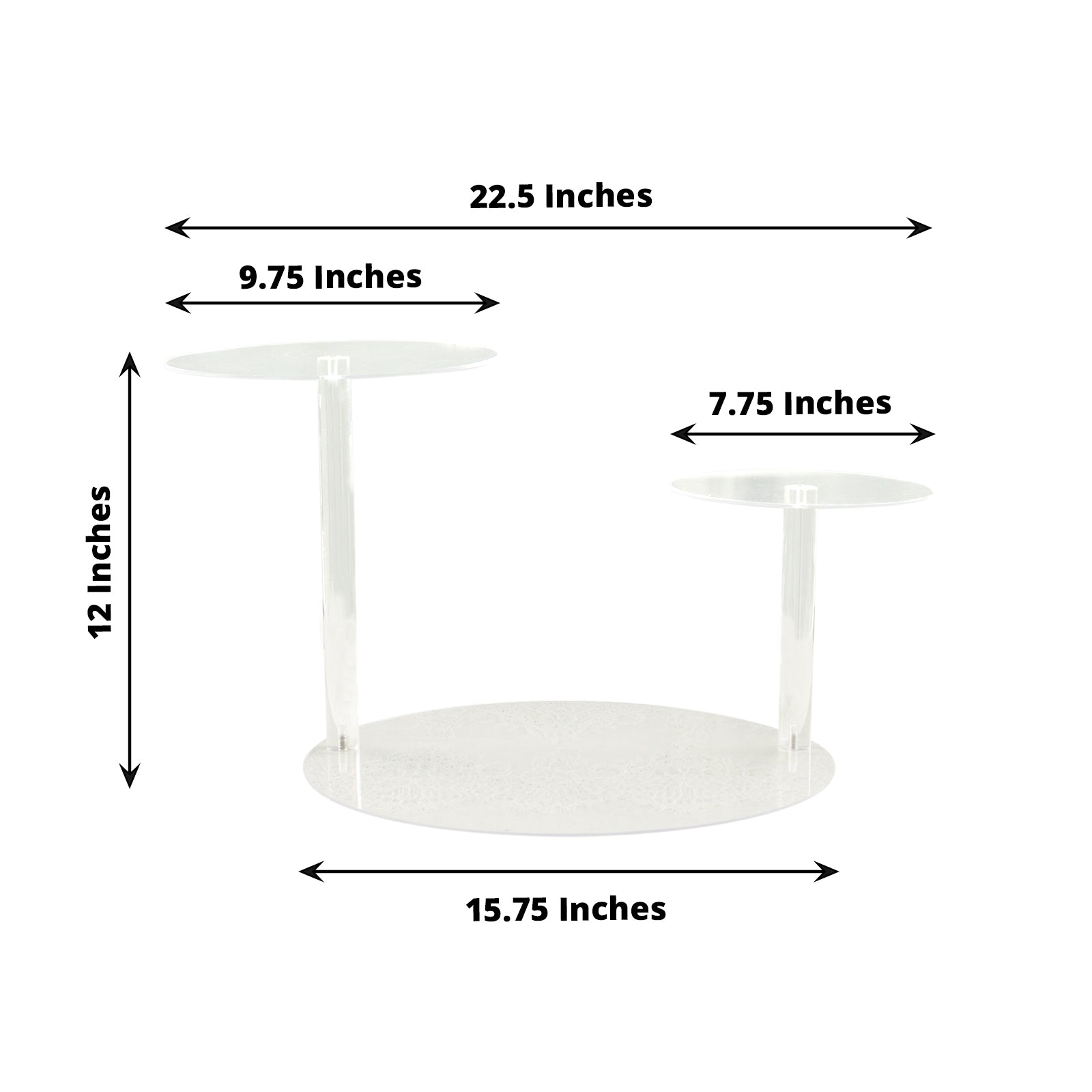 23inch Clear 3-Tier Plastic Spiral Pedestal Dessert Display Riser, Round Cupcake Stand