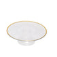 Clear plastic cupcake display riser with gold rim, 12 inches.