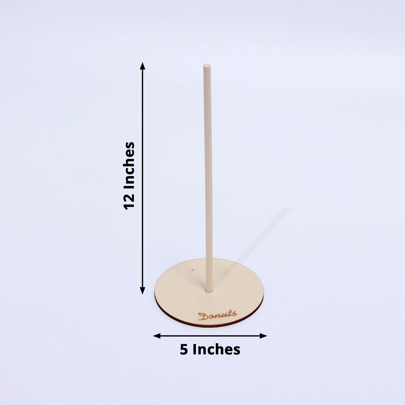 Beige donut bar display stand for weddings and parties.