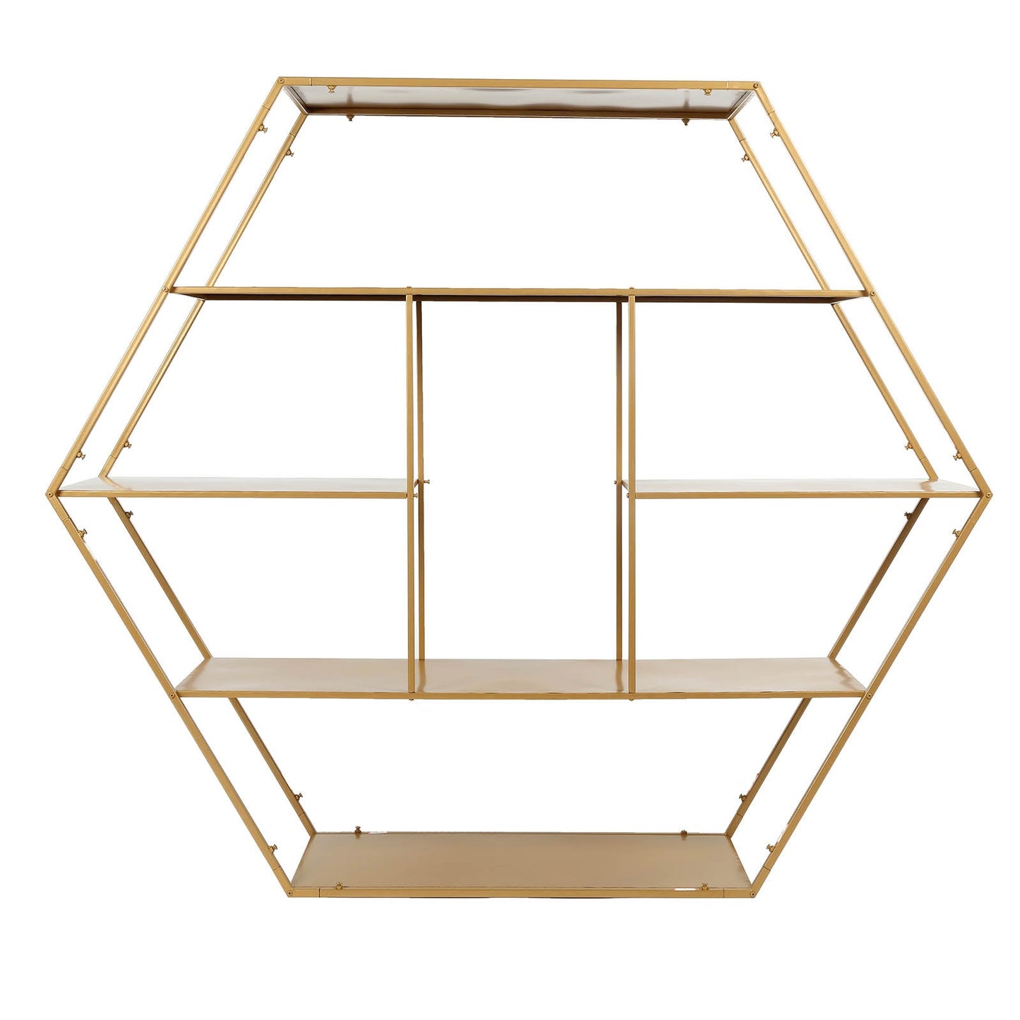 4 Feet Tiered Large Gold Hexagonal Cake Stand Dessert#whtbkgd