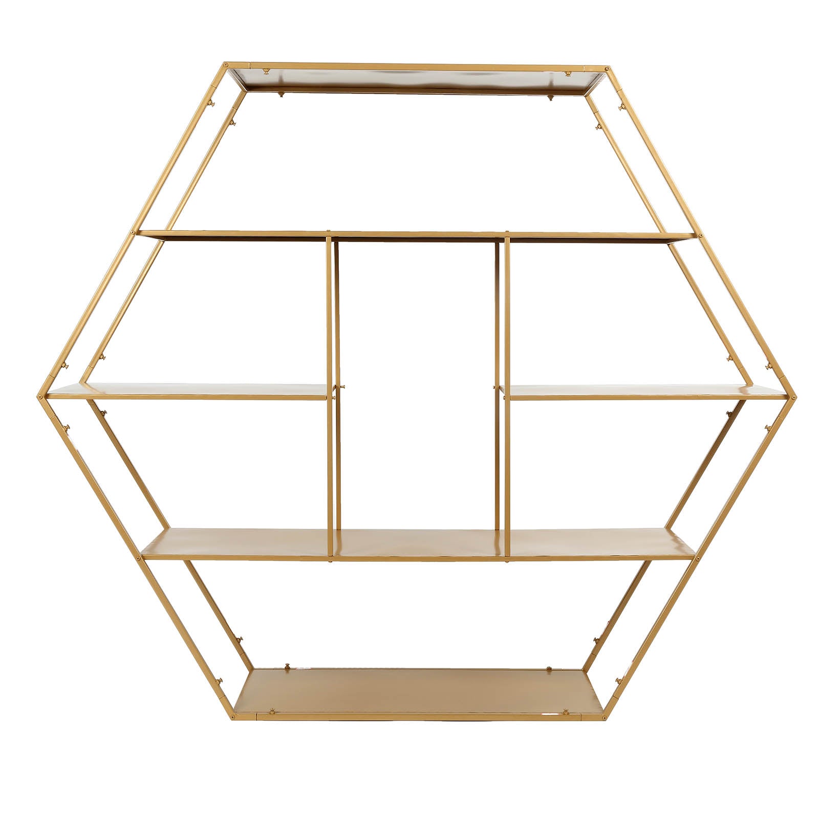 4 Feet Tiered Large Gold Hexagonal Cake Stand Dessert#whtbkgd