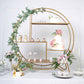 4ft Large Gold Metal Round Cake Dessert Display Stand, Wedding Arch Backdrop, Balloons Rack, Modern Bookcase