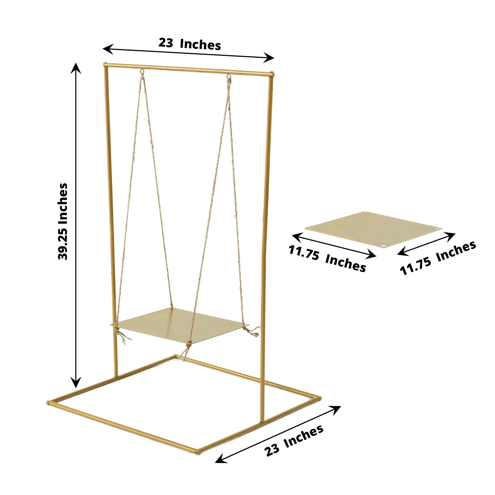 Metal Swing Centerpiece In Gold For Dessert Display 3 Feet
