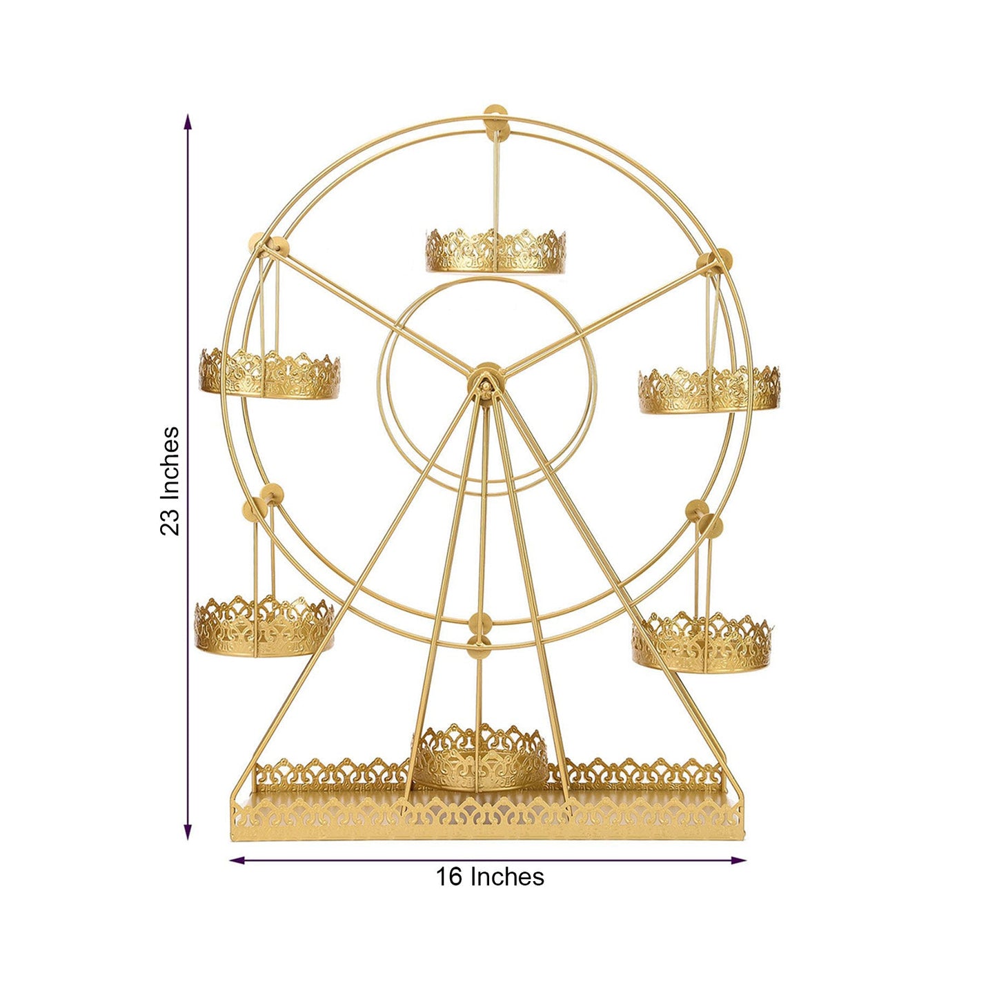 23inch Gold Metal Large Rotating Ferris Wheel Cupcake Stand Dessert Holder