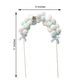 6"x11" blue and white mini arch shape cotton ball cake topper.