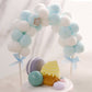 Blue and white mini arch shape cotton ball cake topper.