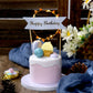 LED light up wreath birthday cake topper with pink and gold accents.
