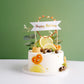 LED light up wreath birthday cake topper with fruits and greenery decoration.