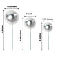 Silver faux pearl balls cake topper picks in assorted sizes.