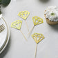 24 Pack of Glitter Gold Diamond Ring Cupcake Picks