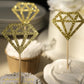 24 Pack | Glitter Gold Diamond Ring Cupcake Toppers, Party Cake Picks, Engagement Party Decoration Supplies