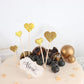 24 Pack | Gold Glitter Heart Shaped Cupcake Topper Picks, Party Cake Toppers - 4.5", 4"
