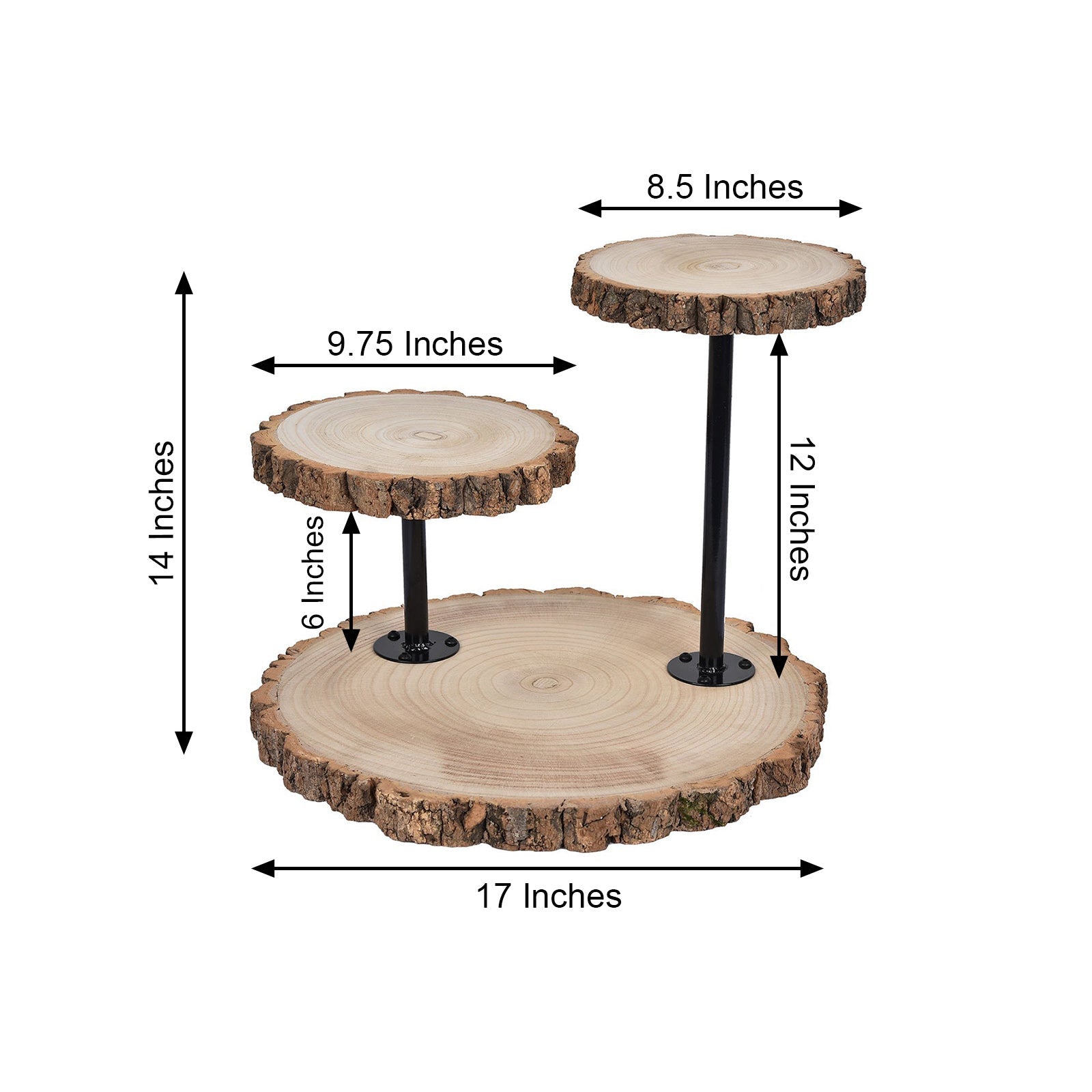 Wood Cheese Board 3-Tier Stand With Assembly Tools